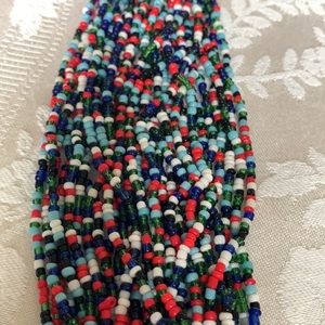 Multi-color Beaded Necklace w/Silver Tone Clasp